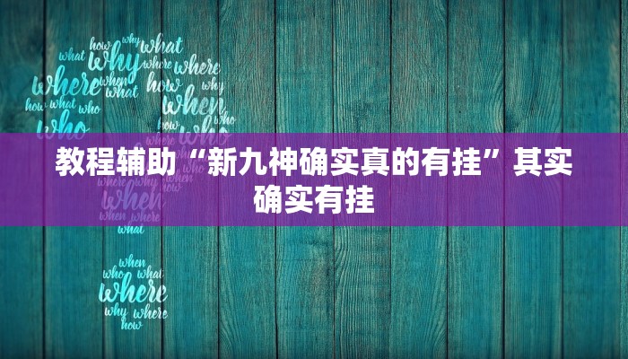 教程辅助“新九神确实真的有挂”其实确实有挂