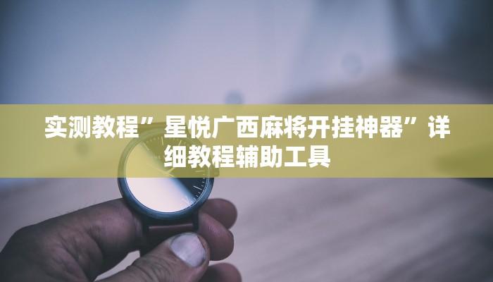 实测教程”星悦广西麻将开挂神器”详细教程辅助工具 实测教程”星悦广西麻将开挂神器”详细教程辅助工具