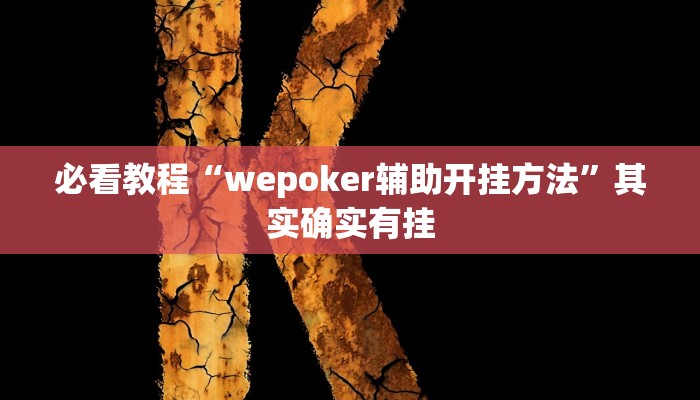 必看教程“wepoker辅助开挂方法”其实确实有挂 必看教程“wepoker辅助开挂方法”其实确实有挂