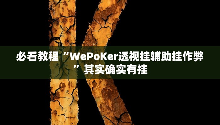 必看教程“WePoKer透视挂辅助挂作弊”其实确实有挂