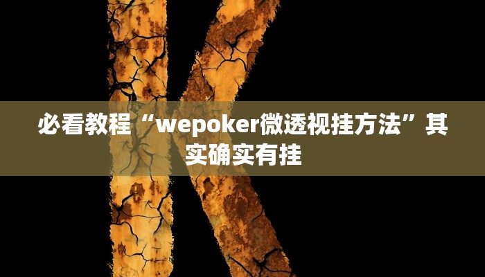 必看教程“wepoker微透视挂方法”其实确实有挂